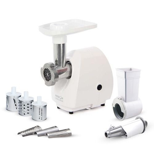 Мясорубка эл. Аксион М25. 02, 1500Вт, 100кг/час, приставка для набивки колбас, овощерезка, соковыжималка, решетка, нож, 1/3