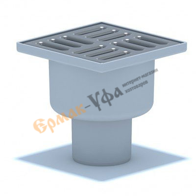 Трап с вертик. спуском 50 АНИ ТА5202 не регулируемый, нерж. решетка 100*100, 1/16