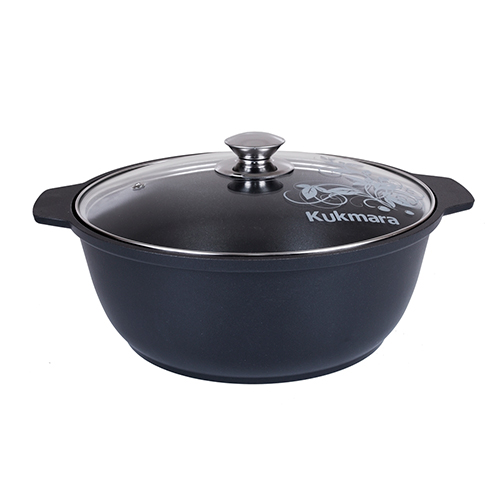 Кастрюля жаровня 4. 0 л, со стеклянной крышкой ж44а KUKMARA, 1/4