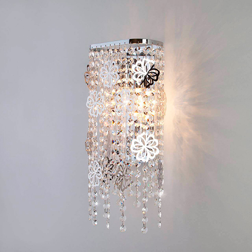 Светильник настенный Eurosvet Flower 10083/2 хром/прозрачный хрусталь Strotskis