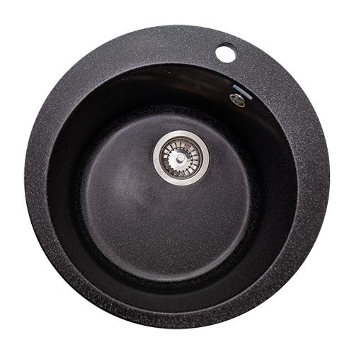 Мойка каменная GranAlliance G-11 Ø 49,5, черный, 1/1