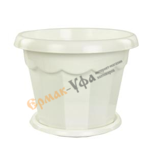 Горшок для цветов Гармония 1,5л белый, с поддоном, Альтернатива, м1409, 5/30