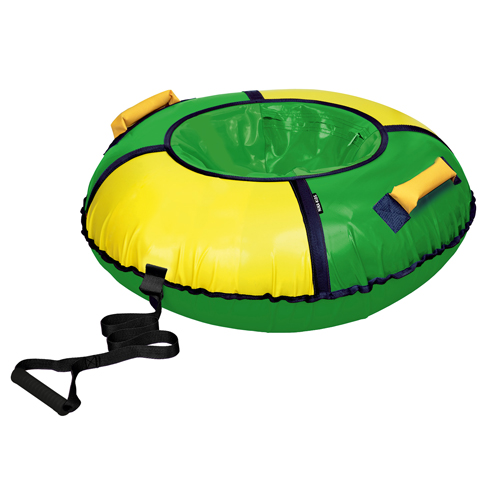 Санки-ватрушки, тюбинг, ТБ1К-110/ЗЖ2 зеленый/желтый, НИКА, 1/1