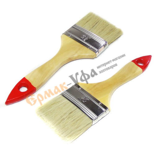 Кисть плоская 63мм БИБЕР 31114 2,5 натур. щетина, дерев. ручка, 12/480