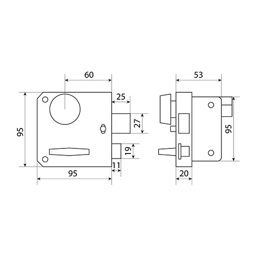 Замок накладной Омега ЗН3А ПНЗ, медь, 1/20