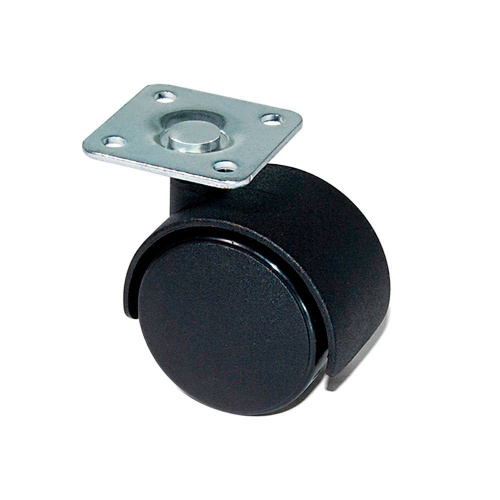 Ролик мебельный 1,5, с площадкой, 2 колеса, KORAL 310-2, черный, мал. , В ПАКЕТЕ 4 шт, цена за 1 шт, 4/