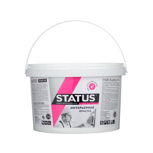 Краска интерьерная 3кг акриловая для стен и потолков STATUS, 4/4