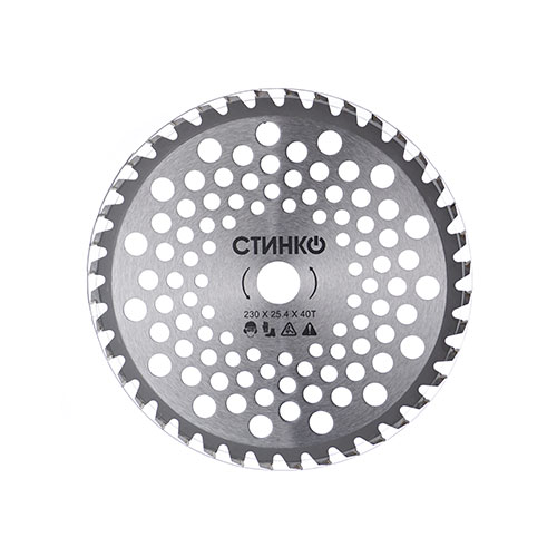 Нож для бензотриммера СТ-Т430-40Т 230*1,3*40зубов, с победитовыми напайками