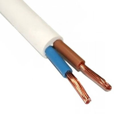Провод ПВС 2х0,75 белый, 100/100