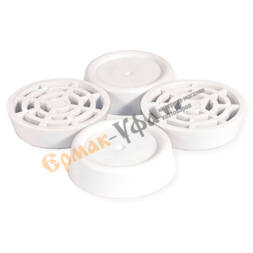 Подставки антивибрационная для стиральной машины и холодильника, 4шт, белый, круглые, МР, 1/100