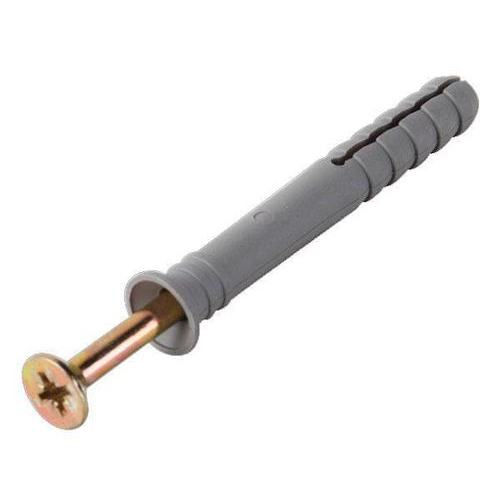 Дюбель+шуруп 8*60, 100шт. в уп, Потайной бортик, 1/18