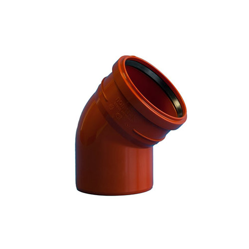 Отвод канализац. 110/45 наруж, рыжий, Политэк, 5/60