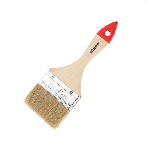 Кисть плоская 75мм БИБЕР 31115 3 натур. щетина, дерев. ручка, 12/360