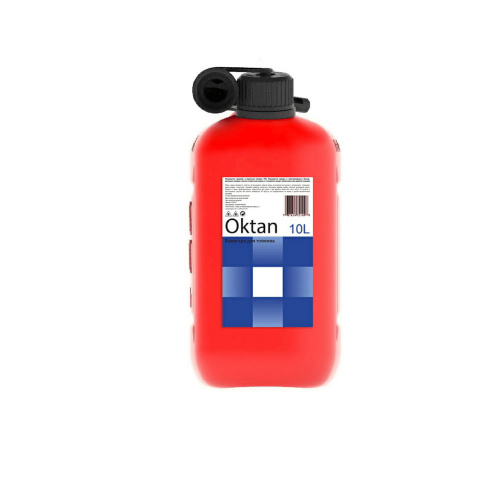 Канистра пластм 10л для ГСМ Oktan red, красный, с заливн. устр. , 1/5