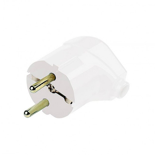 Вилка электр. угловая с/з 16А Smartbuy, SBE-16-P02-w, белая, 5/50