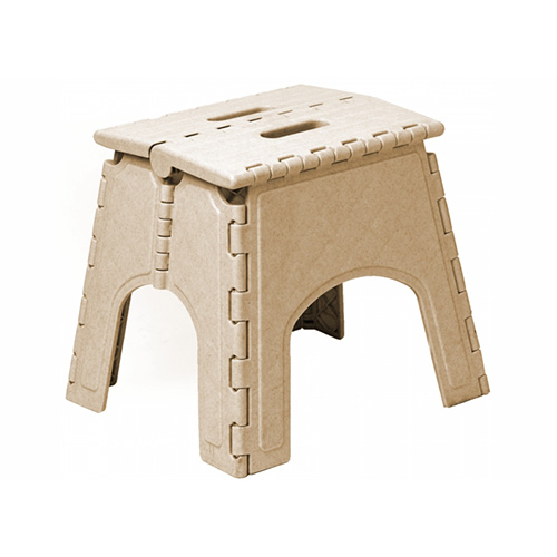 Табурет пластмассовый универсальный складной, беж. мрамор, 1/8