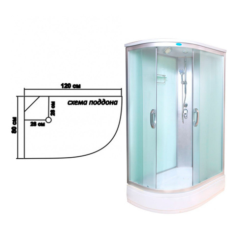 Экран L80х120E к кабине 8824 левая