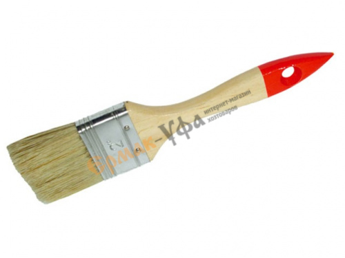 Кисть плоская 50мм БИБЕР 31113 2 натур. щетина, дерев. ручка, 12/720