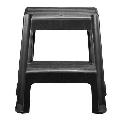 Табурет пластмассовый универсальный со ступенькой, черный, 1/1