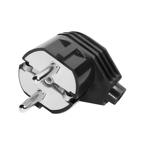 Вилка электр. угловая с/з 16А Smartbuy, SBE-16-P02-b, черная, 5/50