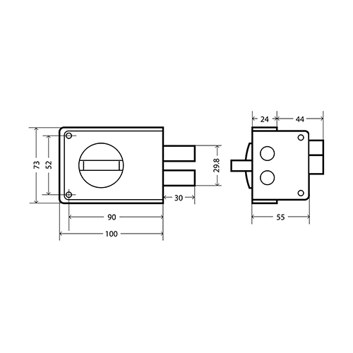 Замок накладной ОМЕГА 3Н1-1 ПНЗ, медь, 1/20