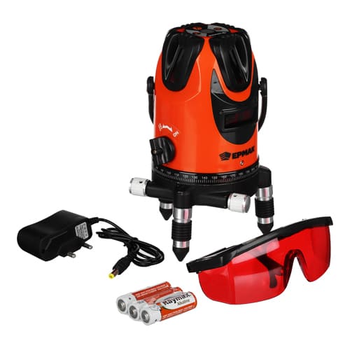 Уровень лазерный 3 луча, 15м, кейс ЕРМАК, 1/8