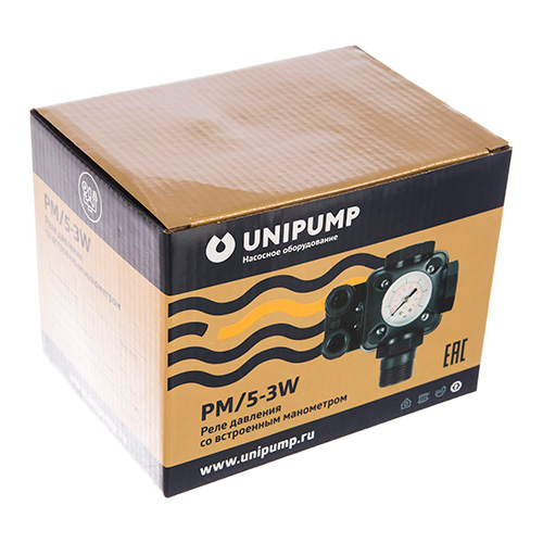 Реле давления РМ 5/3W с манометром UNIPUMP, 1/24
