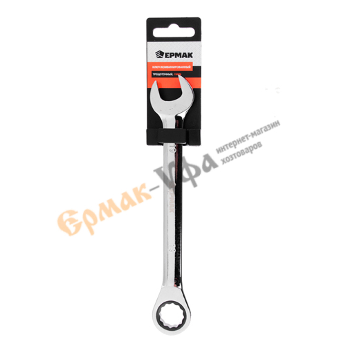 Ключ комбинированный трещеточный, 19мм ЕРМАК, 1/50