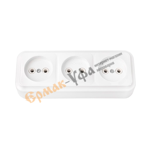 Розетка ОП 3-местн BYLECTRICA, РА16-263, БЕЛАЯ, 1/56