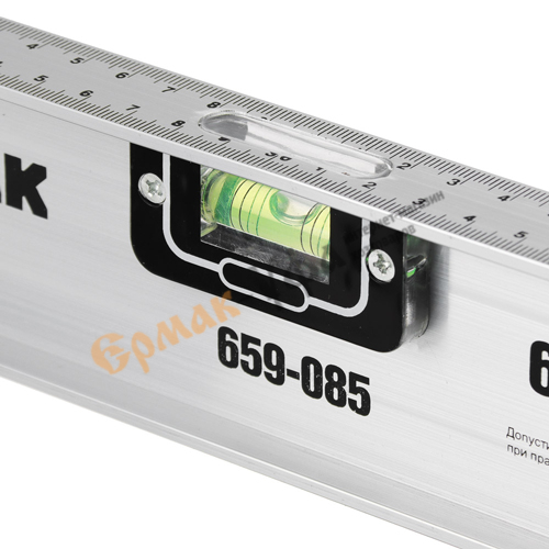 Уровень 600мм РЕЛЬС Ермак, алюминиевый, 3 глазка, 1/60